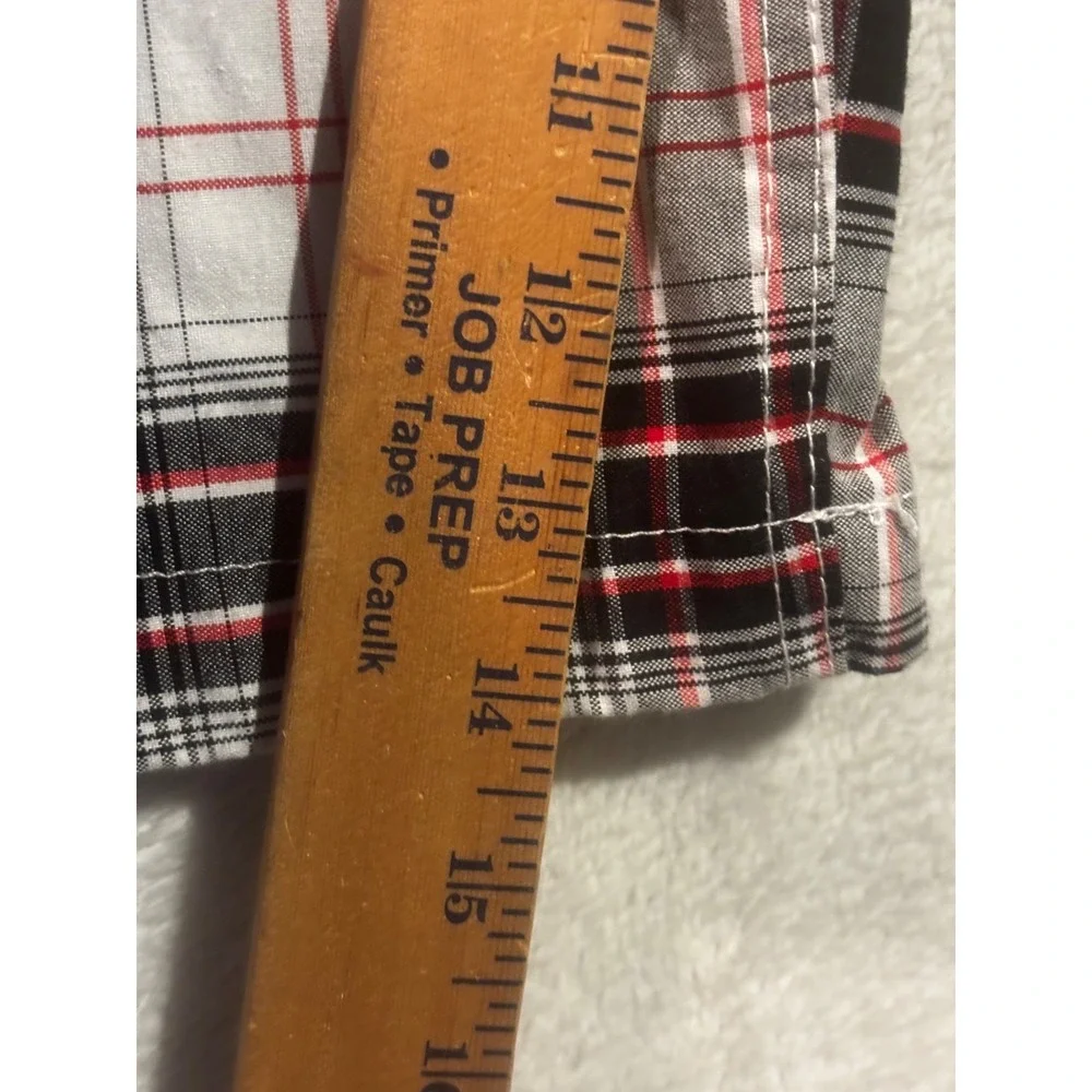 Southpole Shorts Mens 46 Plaid Gray Red Bermuda Baggy Loose Y2K Flat Front Retro